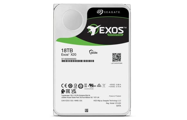 Seagate Enterprise Exos X20 internal hard drive 18 TB 7200 RPM 3.5" Serial ATA III