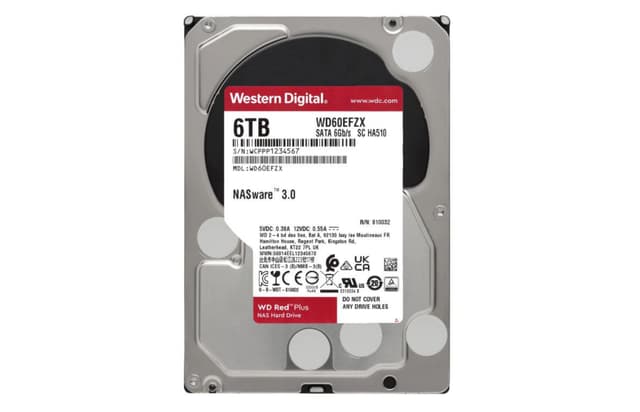 Western Digital WD Red Plus internal hard drive 6 TB 5400 RPM 3.5" Serial ATA III