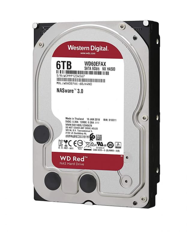 Western Digital Red internal hard drive 6 TB 5400 RPM 256 MB 3.5" Serial ATA III