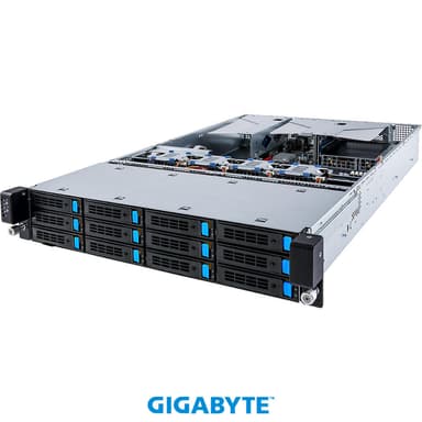GIGABYTE R280-A3C Intel® C612 LGA 2011-v3 Rack (2U) Black, Grey thumbnail 1