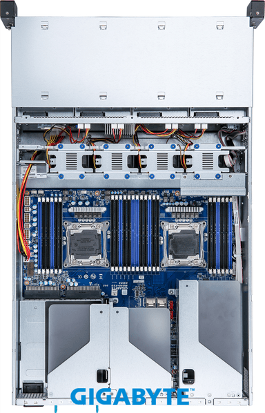 GIGABYTE R280-A3C Intel® C612 LGA 2011-v3 Rack (2U) Black, Grey thumbnail 2