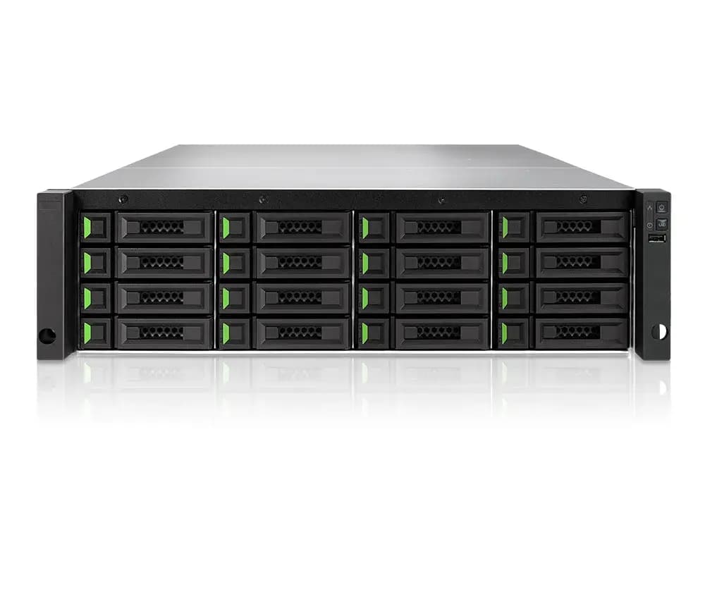 QSAN 3U Single Ctrl SAN System Intel Xeon D-1517 Quad Core 16 Bay 2-ported 10GbE BASE-T iSCSI with Redundant power supply 4 slots for optional host cards