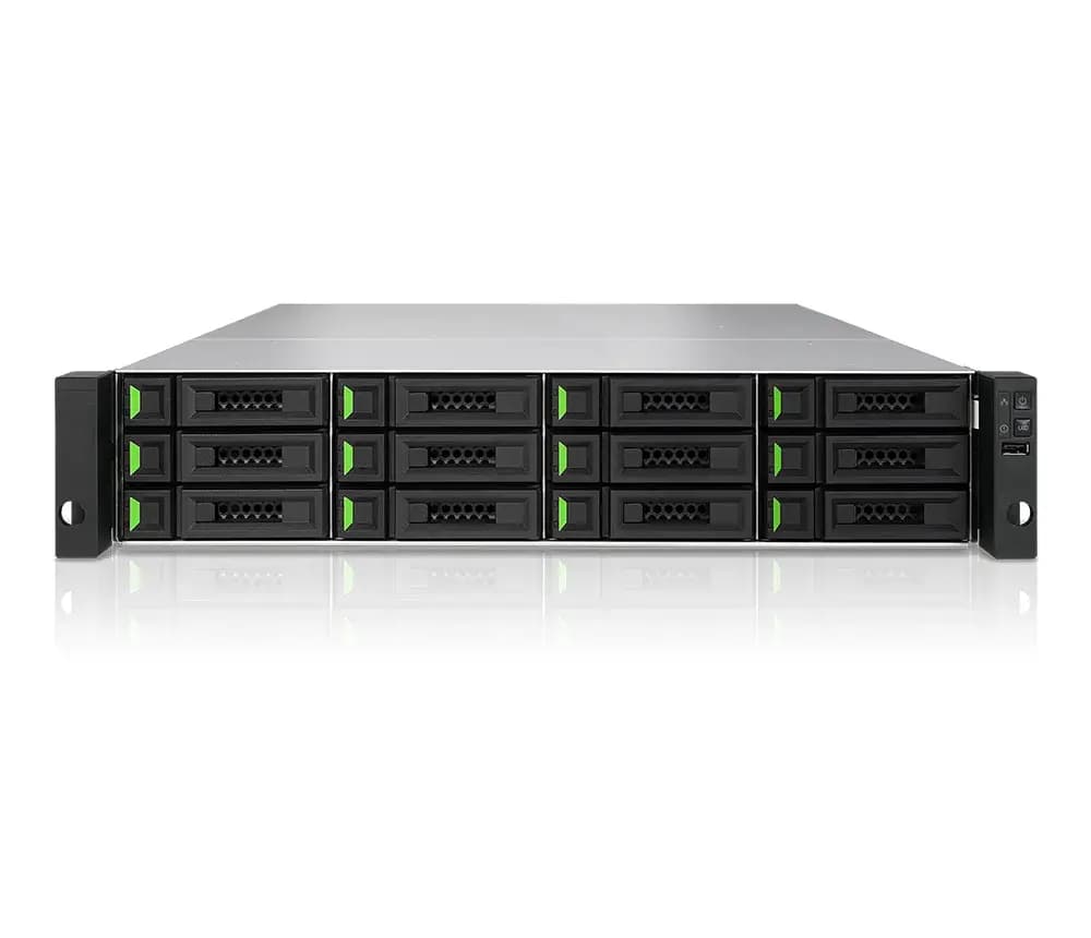 QSAN 2U Single Ctrl SAN System Intel D-1508 Dual Core 12 Bay 2-ported 10GbE BASE-T iSCSI with Redundant power supply 4 slots for optional host card