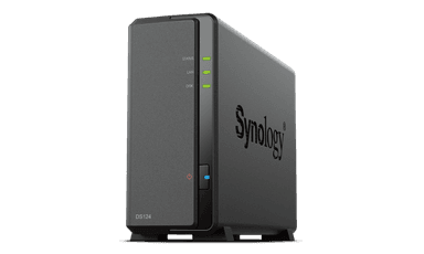 Synology DiskStation DS124 NAS/storage server Desktop Realtek RTD1619B 1 GB DDR4 0 TB DiskStation Manager Black thumbnail 1