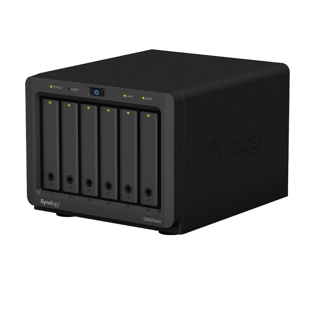 Synology DiskStation DS620SLIM NAS/storage server Desktop Intel® Celeron® J3355 2 GB DDR3L 0 TB DiskStation Manager Black